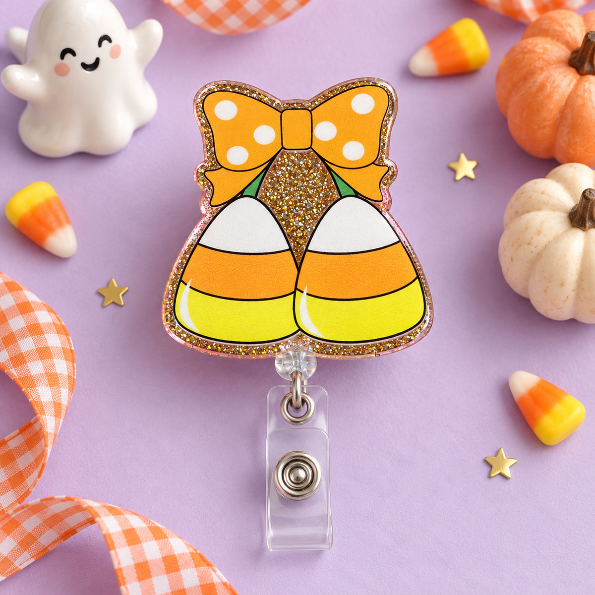 Too Sweet to Spook Candy Corn Badge Reel