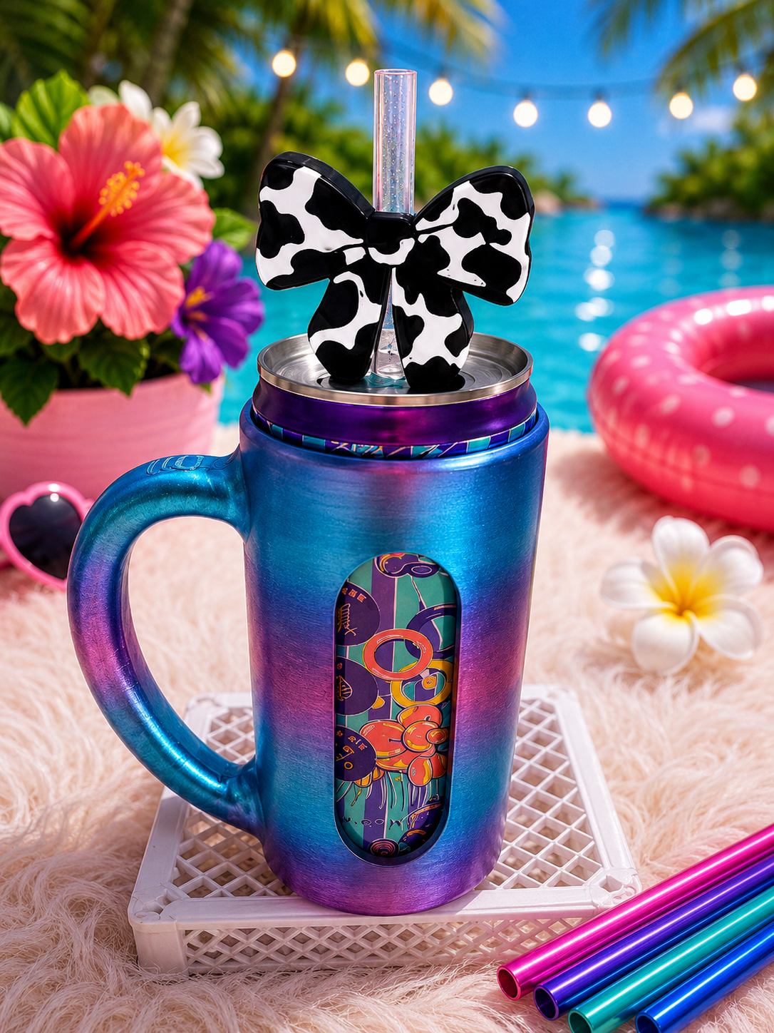 Cow Print Bow Can Tab Opener