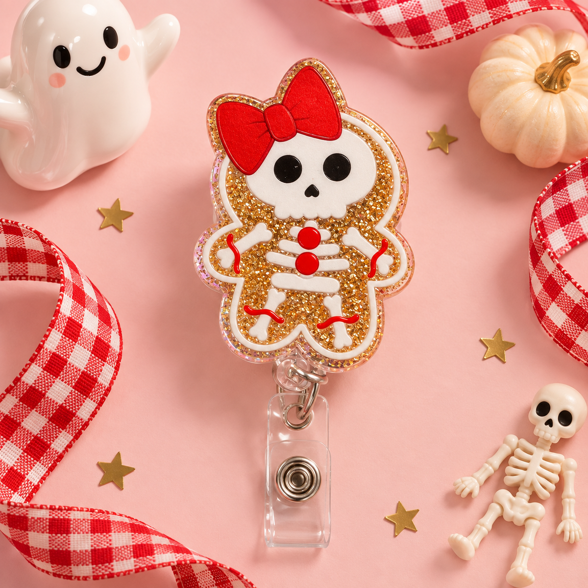 Sugar & Spooks Gingerbread Skeleton Badge Reel